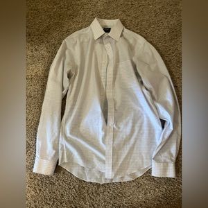 Jos. A Bank Button Down Dress Shirt White and Blue